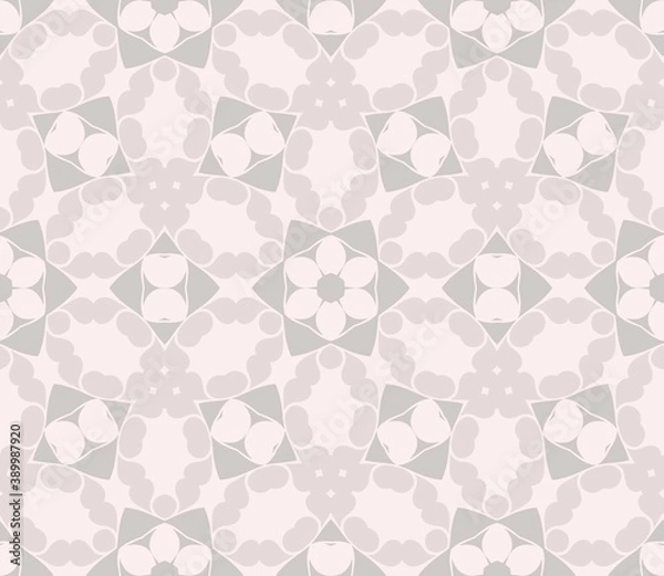 Fototapeta Pink and grey pattern, simple texture for young girl invitation card, beautiful flat geometric, floral cover background
