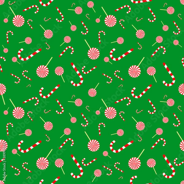 Fototapeta Christmas seamless pattern, Xmas poster design template, vector illustration 