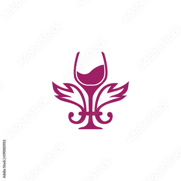 Fototapeta Wine drink icon design template vector isolated illustration