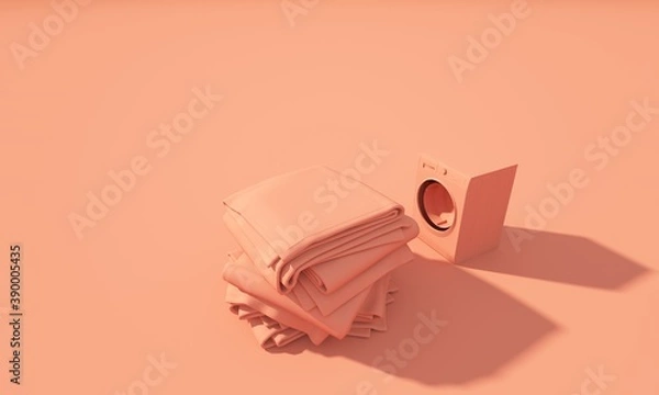Fototapeta 3d render of modrn abstract washing machine in pastel background
