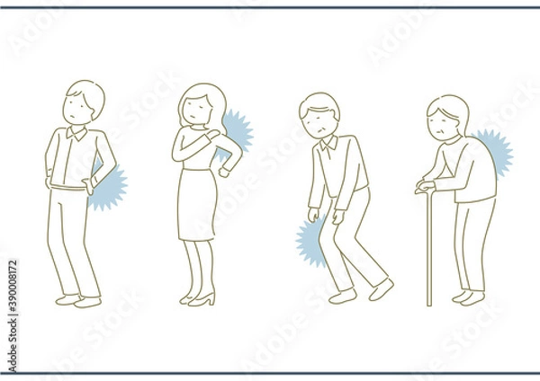 Fototapeta Body maintenance　腰痛 肩こり 関節痛 猫背