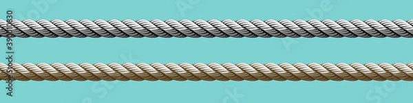 Obraz Seamless ropes. Vector realistic isolated rope