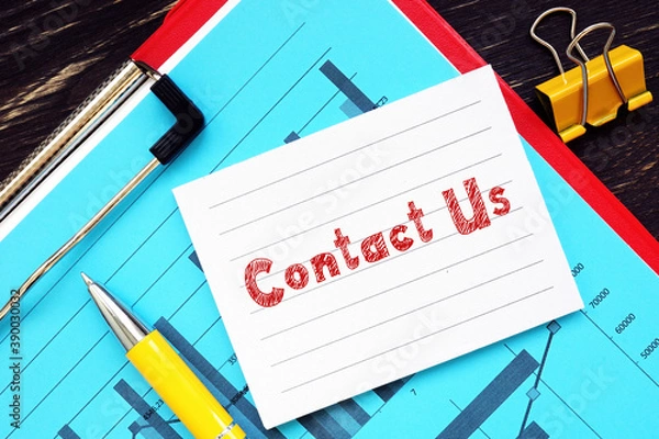 Obraz Contact Us  sign on the sheet.