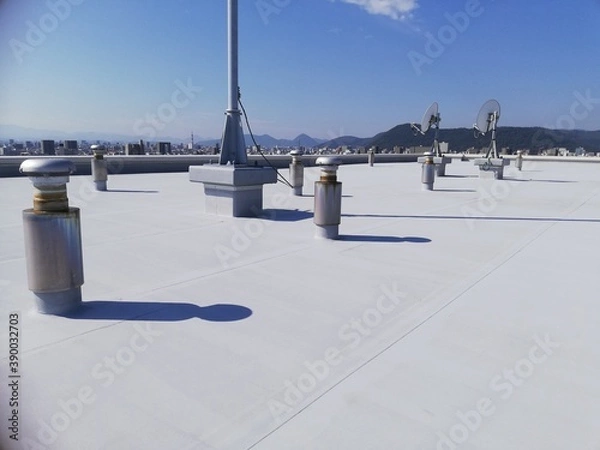 Fototapeta マンションの防水　屋上 　伸長通気管