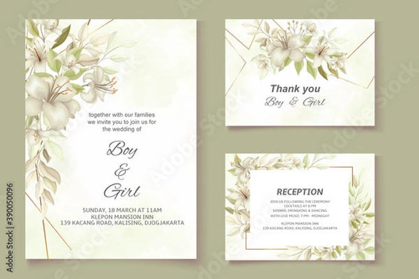 Obraz Elegant floral wedding invitation card template