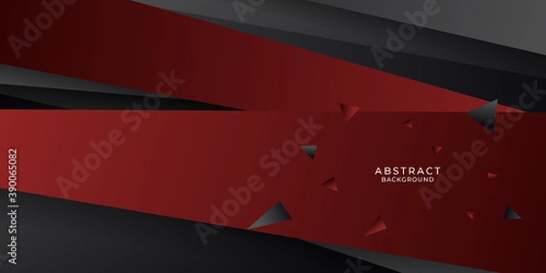 Fototapeta Black and red abstract metal background. Vector illustration design for business presentation, banner, cover, web, flyer, card, poster, game, texture, slide, magazine, and powerpoint. 