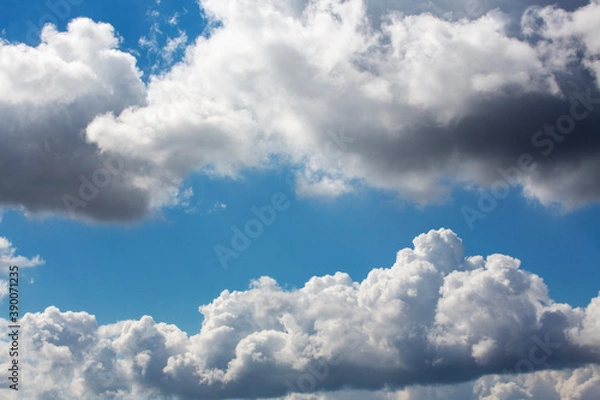 Fototapeta White clouds cumulus floating on blue sky for backgrounds concept