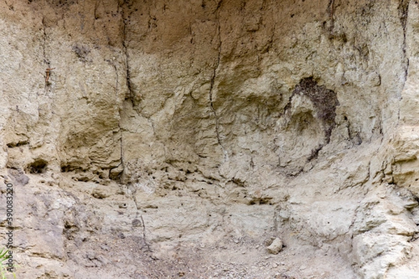 Fototapeta texture of the cliff land of the steep sandy coast