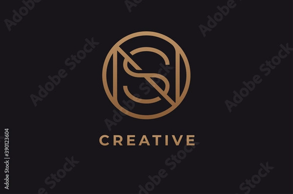 Fototapeta Abstract initial letter N and S logo,usable for branding and business logos, Flat Logo Design Template, vector illustration