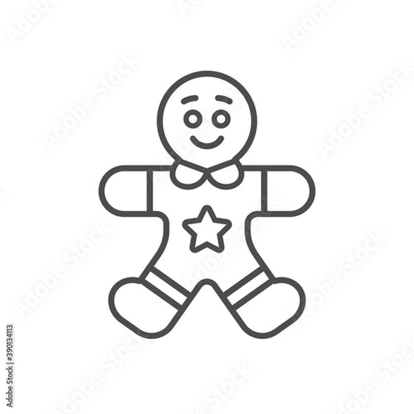 Obraz Gingerbread Man Vector Illustration Icon 
