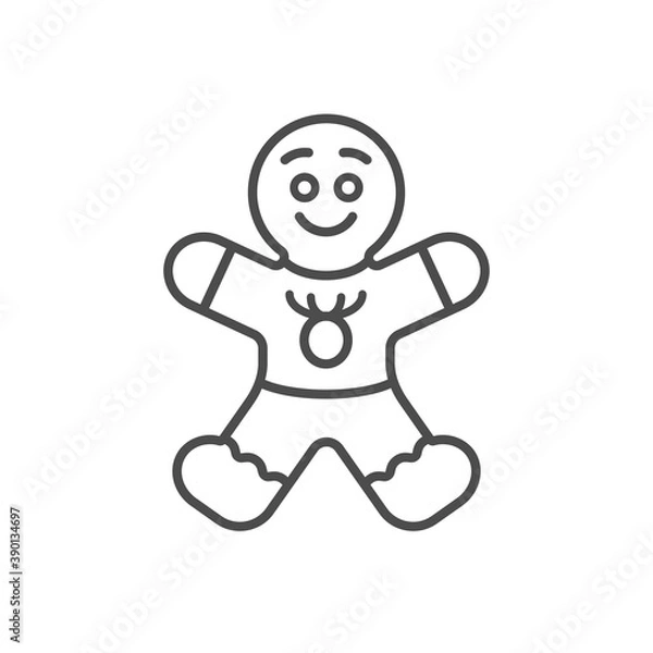 Obraz Gingerbread Man Vector Illustration Icon 
