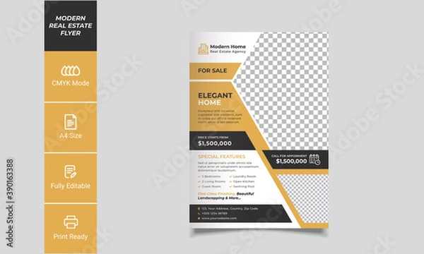 Obraz Classy Elegant Modern Real Estate Property Interior Design Flyer Template