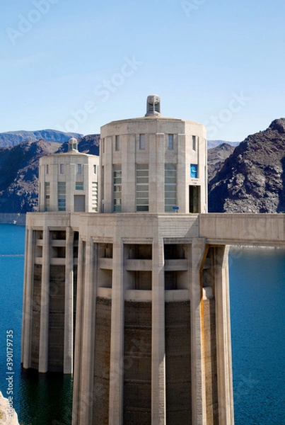 Obraz The Western Intake Towers at the Hoover Dam. March, 2012.  