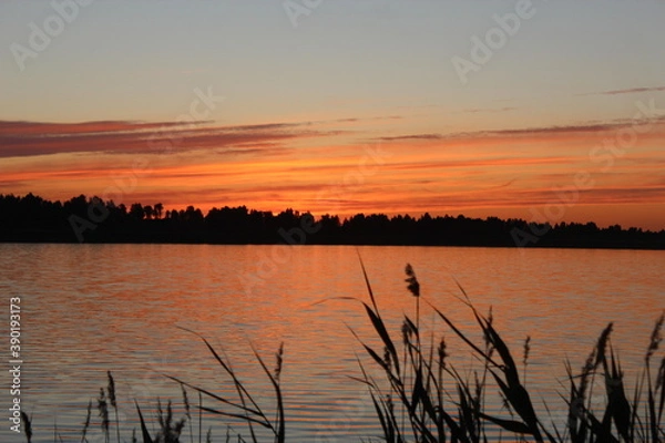 Obraz sunset on the lake