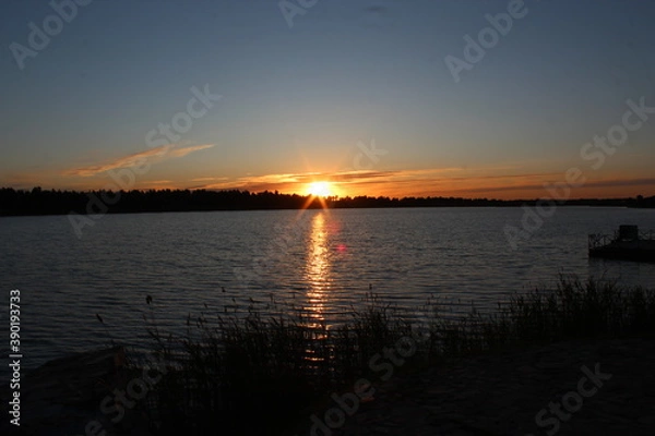 Obraz sunset over the river