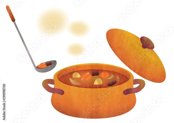 Obraz お鍋のカレーの素材イラスト