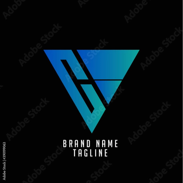 Obraz CH initials logo, name initials logo, company initials logo, person initials logo