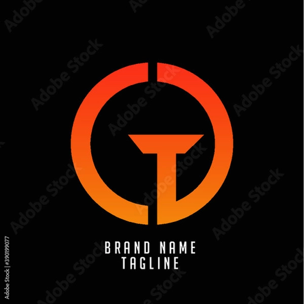 Obraz CJ initials logo, name initials logo, company initials logo, person initials logo