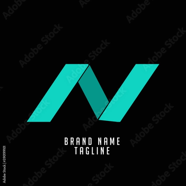 Obraz NV initials logo, name initials logo, company initials logo, person initials logo