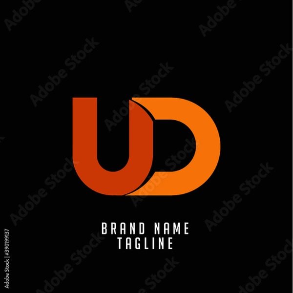 Obraz UD initials logo, name initials logo, company initials logo, person initials logo
