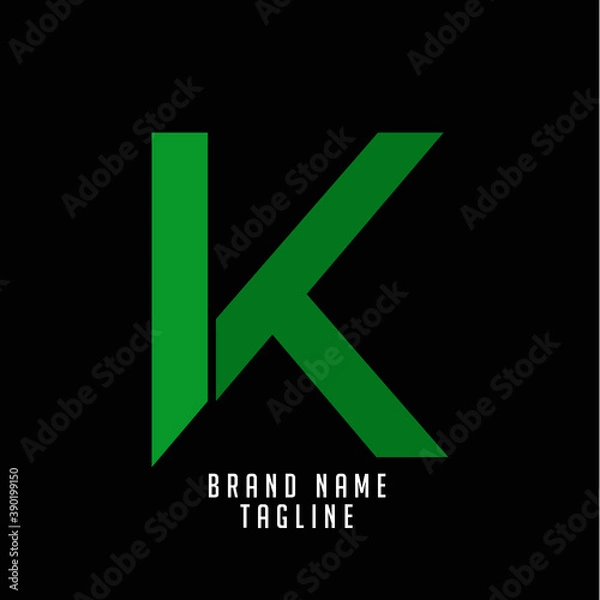 Obraz VK initials logo, name initials logo, company initials logo, person initials logo