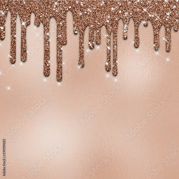 Obraz Dripping glitter paint on foil background