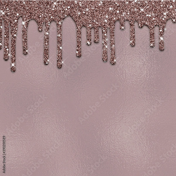Obraz Dripping glitter paint on foil background
