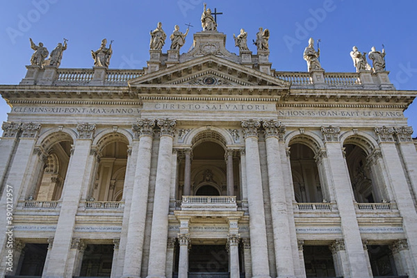 Fototapeta The Papal Archbasilica of St. John Lateran (Arcibasilica Papale di San Giovanni in Laterano) - official ecclesiastical seat of the Bishop of Rome. Italy.