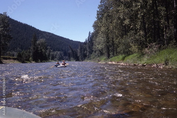 Obraz National Forests, Coeur d'Alene National Forest, Idaho. Rafting the North Fork of the Coeur d'Alene River.