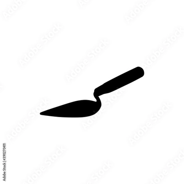 Fototapeta Trowel icon on white background. Silhouette vector design. 