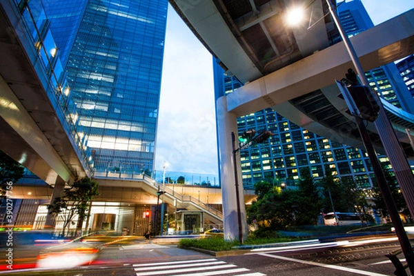 Obraz ライトアップした汐留のビル群