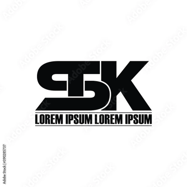 Obraz STK letter monogram logo design vector