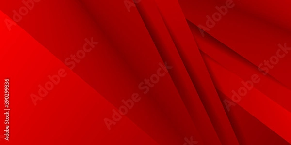 Fototapeta Red abstract 3D presentation background with triangles layers and shadow