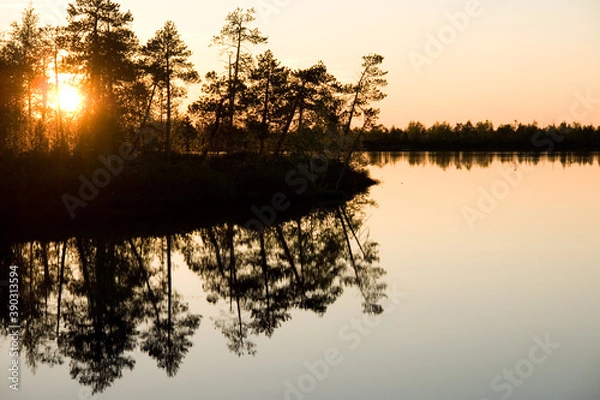 Obraz The lake at sunset.
