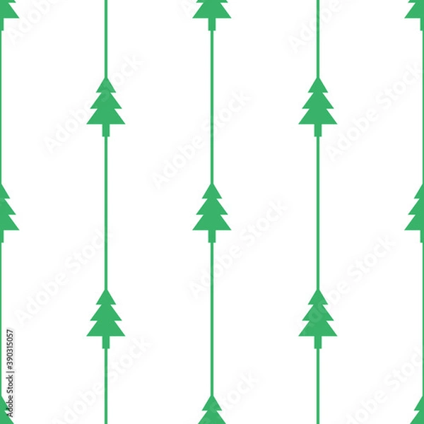 Obraz green fir-tree beads on white background. Forest blizzard.