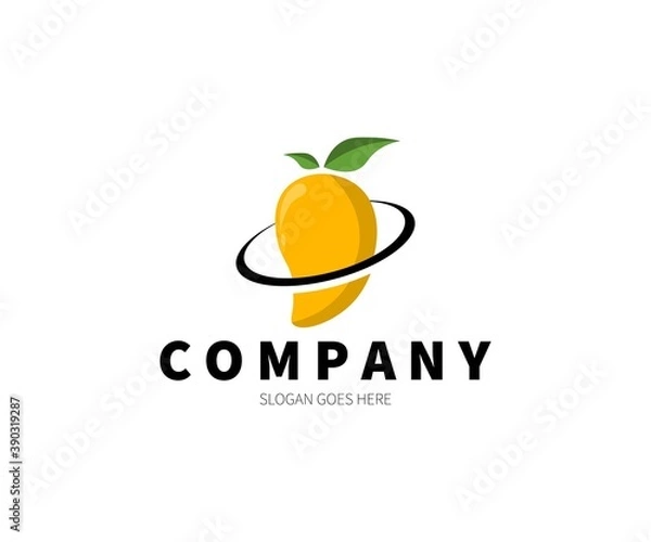 Obraz Mango Planet, Space Logo Concept. Vector Design Illustration. Symbol and Icon Vector Template.