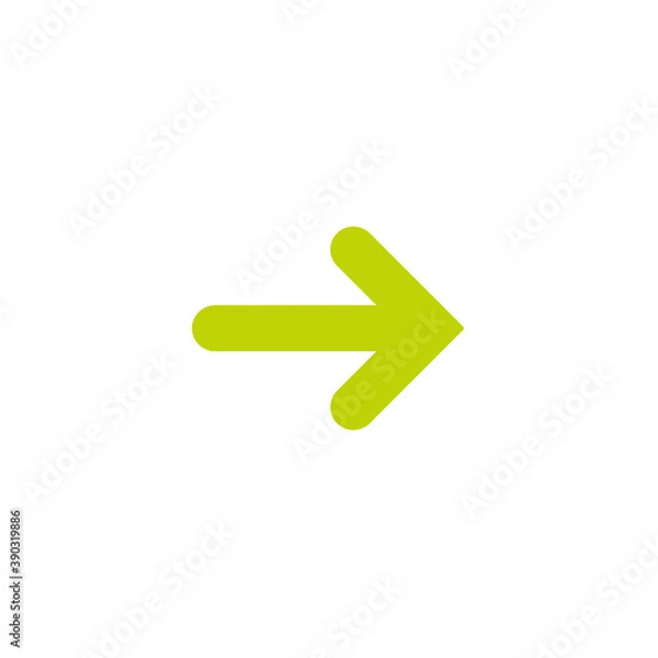 Obraz Green Right Arrow icon. Isolated on white. Continue icon.