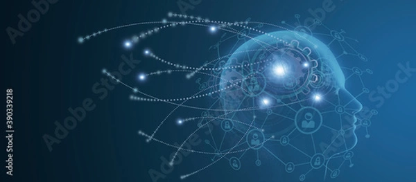 Obraz Creative artificial intelligence technology background picture, illustration background, illustration rendering