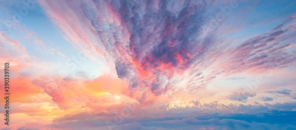 Obraz Creative cloud landscape background image, illustration background, illustration rendering