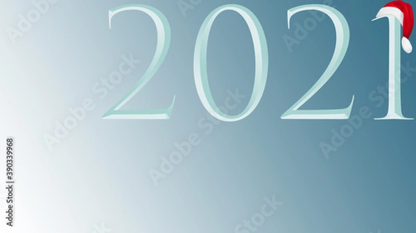 Fototapeta Numbers 2021 (on a blue background blue numbers in the corner).