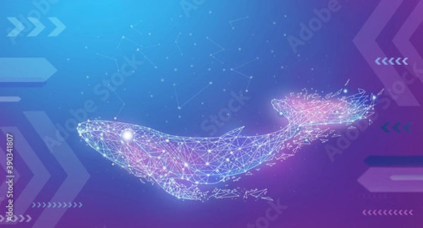 Obraz Creative whale poster background image, illustration background, illustration rendering