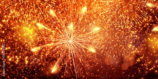 Obraz Festive firework scene background image, illustration background, illustration rendering