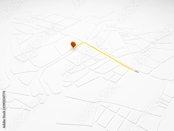Fototapeta Concept of location service. pick up taxi service app on mobile phone. 
3d rendering. 3d illustration.