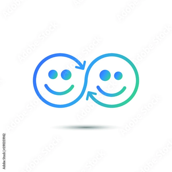 Obraz Best friends vector icon. Friendship and agreement concept. Smile sharing symbol. Swap vector icon. Eps10 vector illustration.