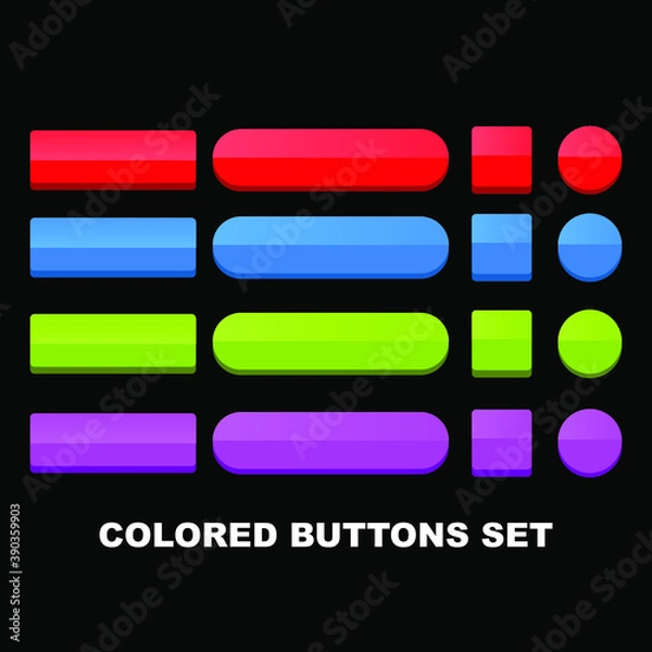 Fototapeta Colorful buttons in 3D style. Eps10 vector illustration.