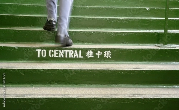 Fototapeta Rushing for ferry in Hong Kong