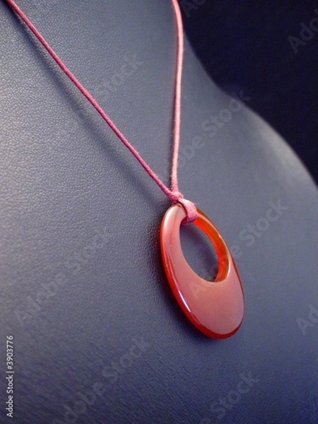 Fototapeta Lovely red stone pendant necklace