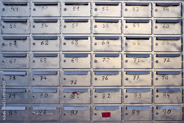 Obraz photograph of some metal mailboxes