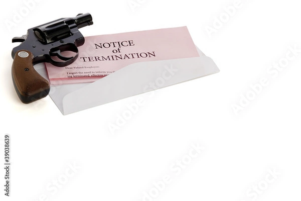Obraz Pistol and termination notice