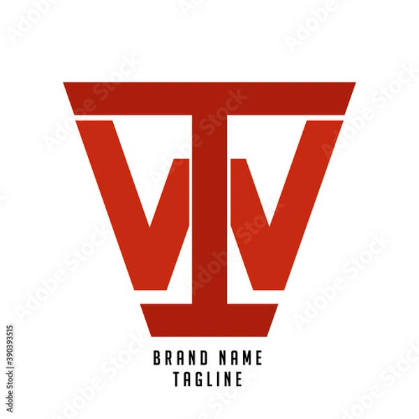 Obraz TW, WT initials logo, name initials logo, company initials logo, person initials logo